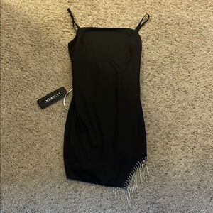 Black Dress with Silver Fringe